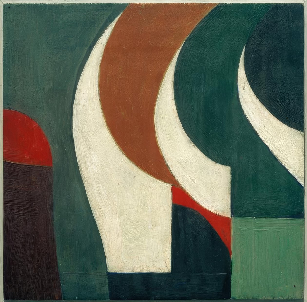 Uden titel (billede med tre hvide segl) af Kurt Schwitters