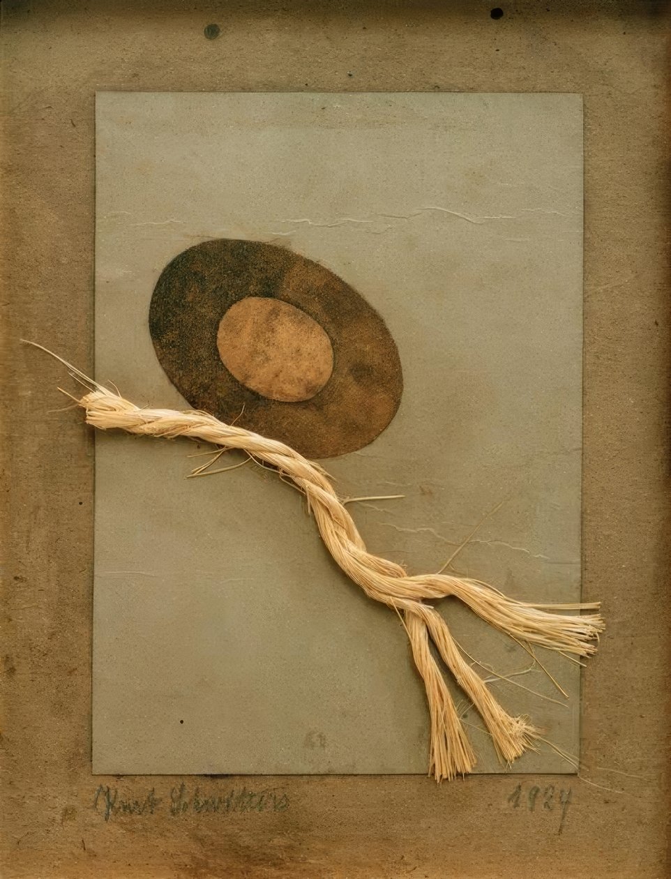 Uden titel (Merz-tegning med arp og snor) af Kurt Schwitters