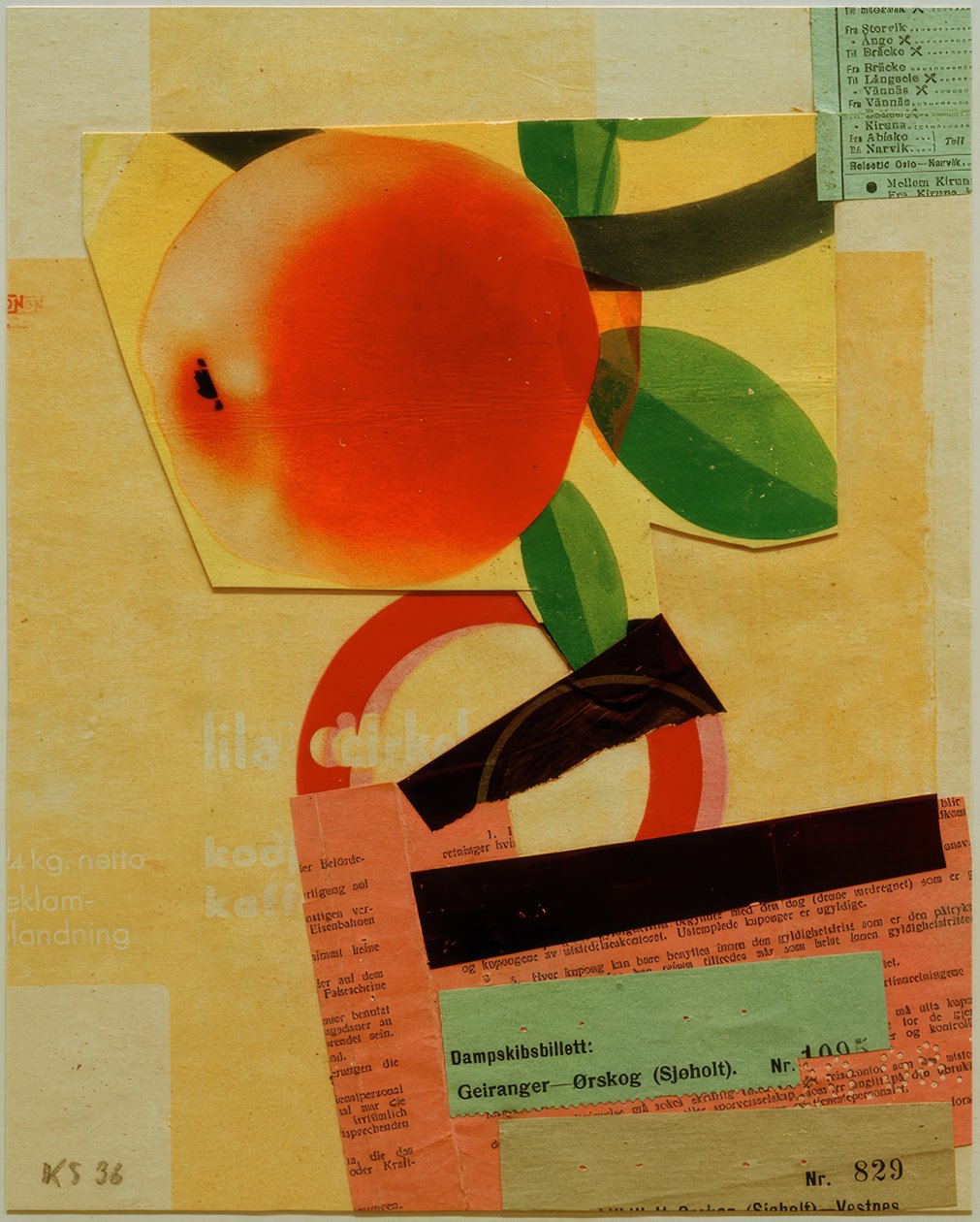 Uden titel (med rødt æble) af Kurt Schwitters