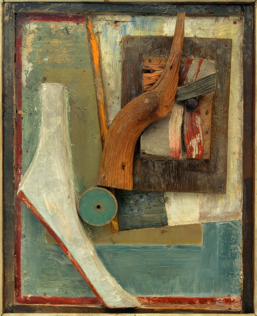 Uden titel (lettelse i relief) af Kurt Schwitters