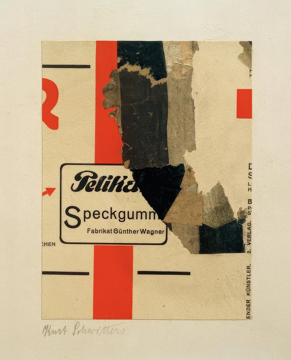 Uden titel (bacongummi) af Kurt Schwitters
