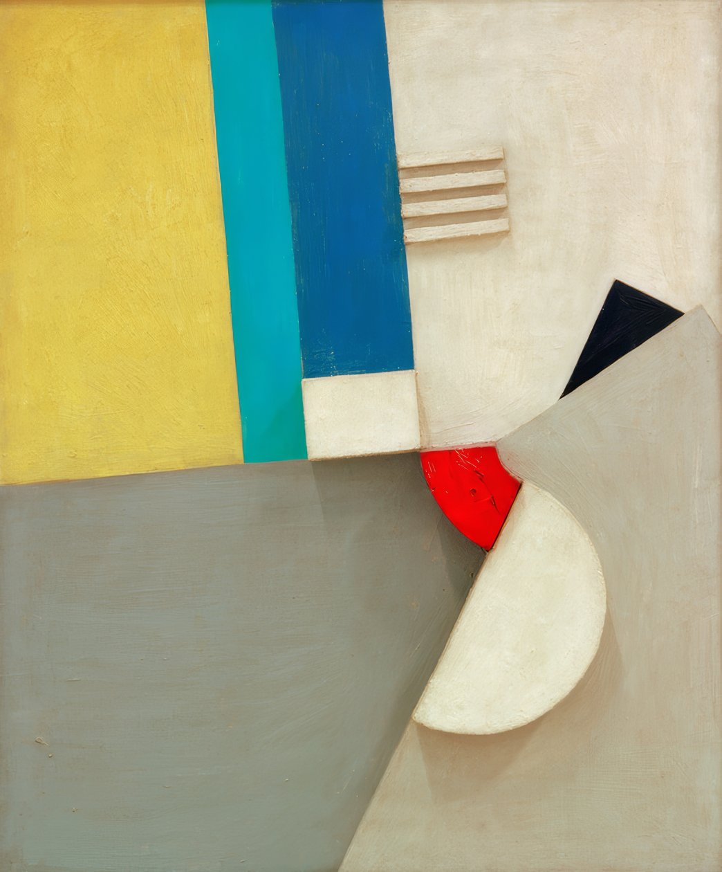 Relief med et rødt segment af Kurt Schwitters