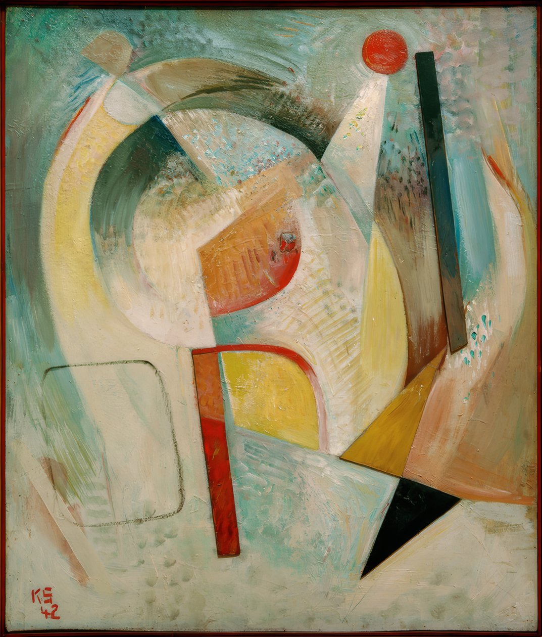 Rød cirkel af Kurt Schwitters