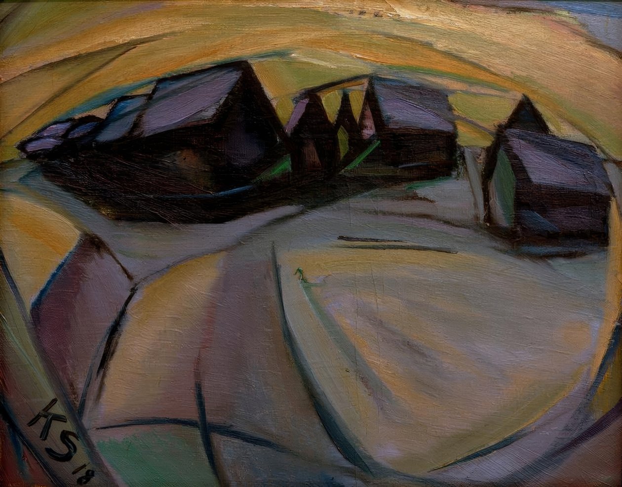 Snedækkede huse af Kurt Schwitters