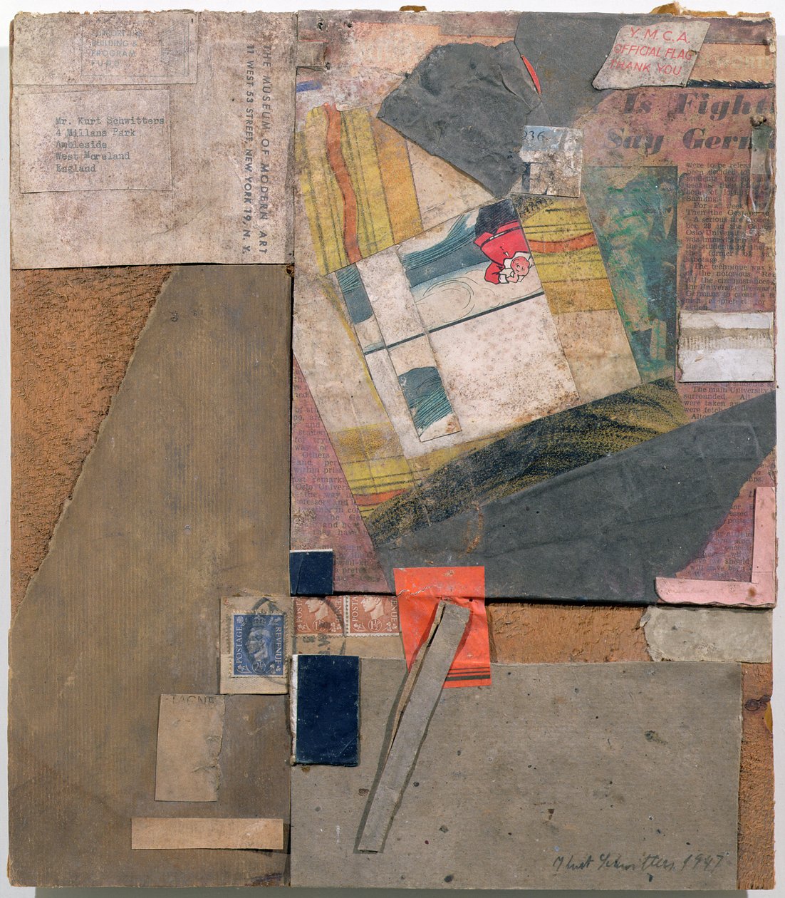 YMCA Flag, Tak, Ambleside, 1947 af Kurt Schwitters