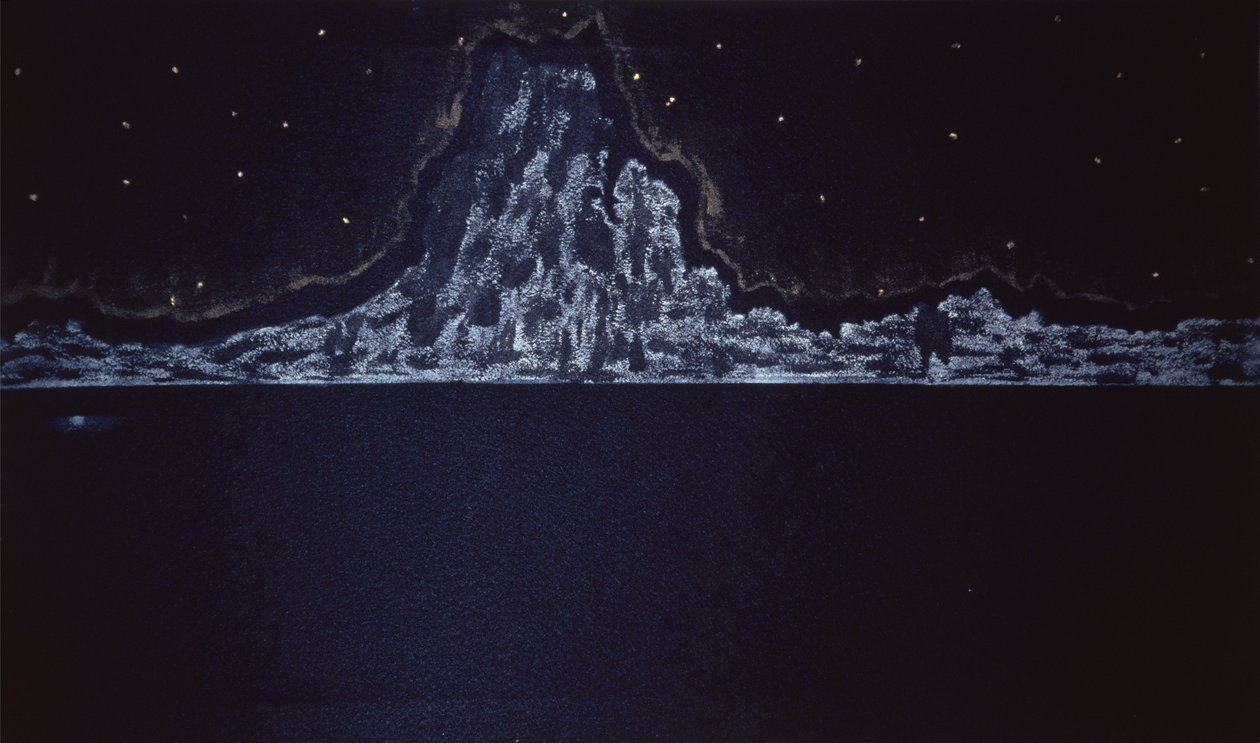 Midnight Eruption, 2004 (akvarel på papir) af Kurtis L. Miller