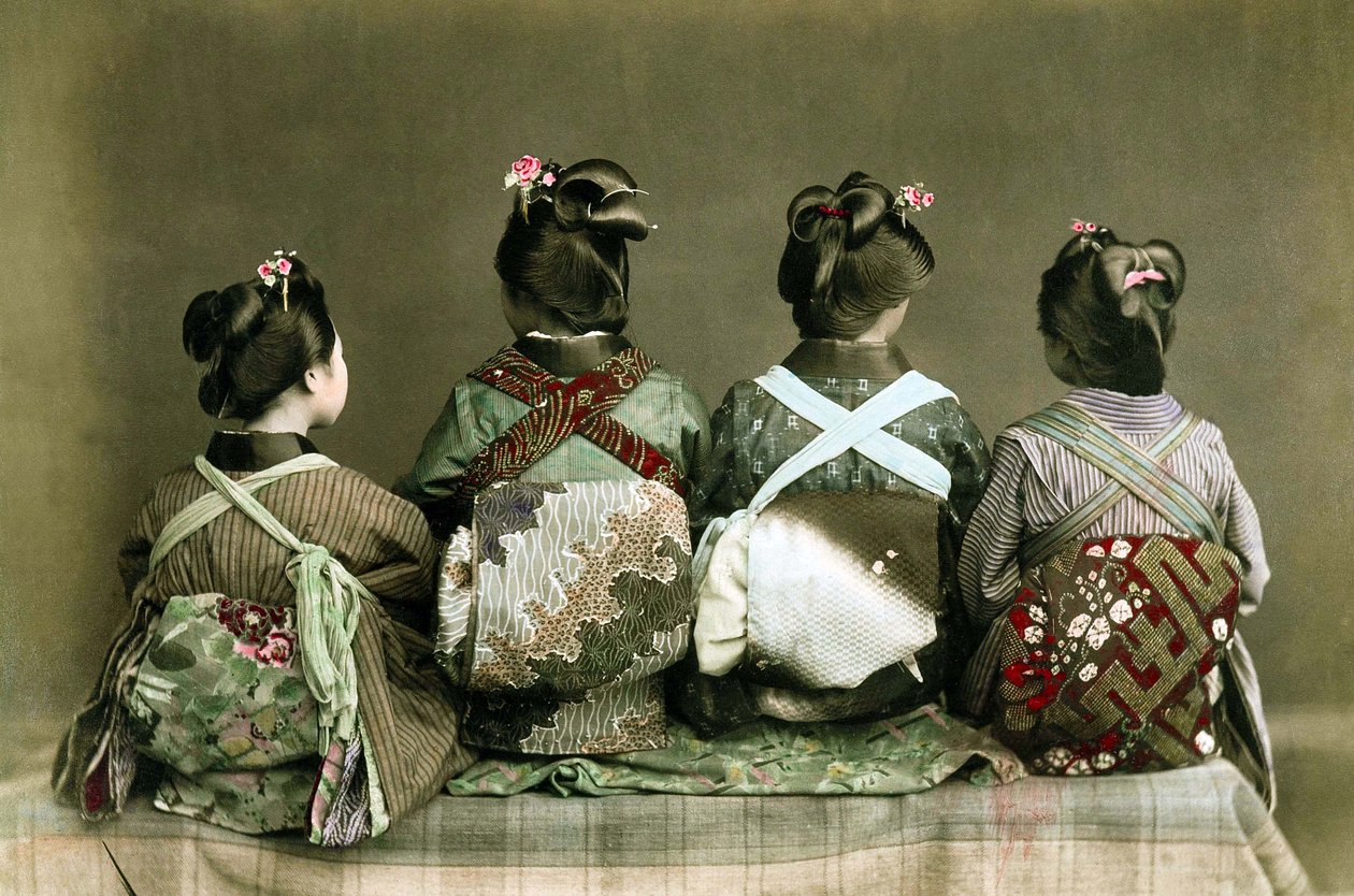 Kvindelige dansere, ca. 1890 af Kusakabe Kimbei
