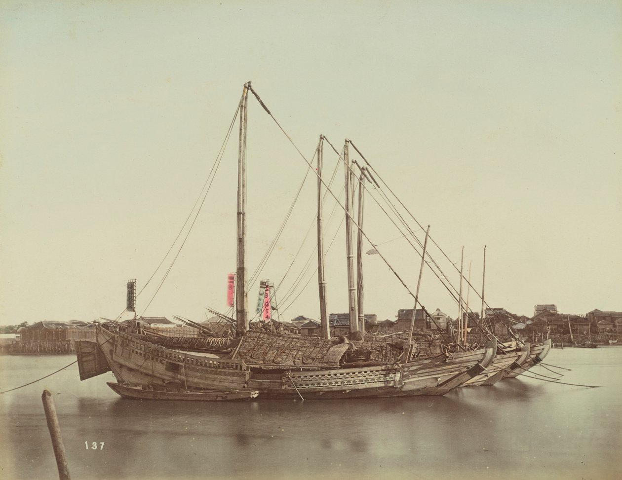 Japansk junk, ca. 1880 af Kusakabe Kimbei