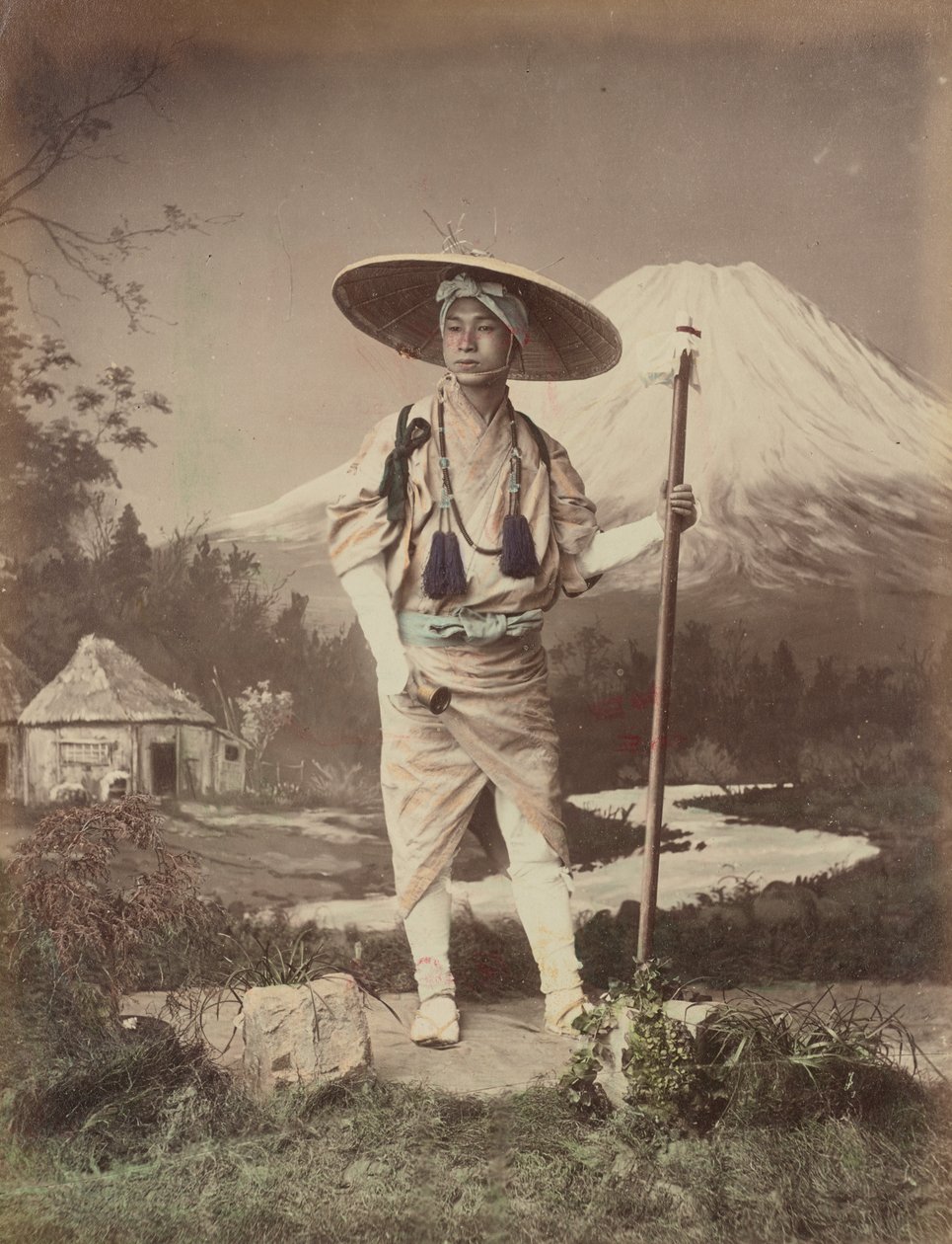 Pilgrim på vej op ad Fujiyama af Kusakabe Kimbei
