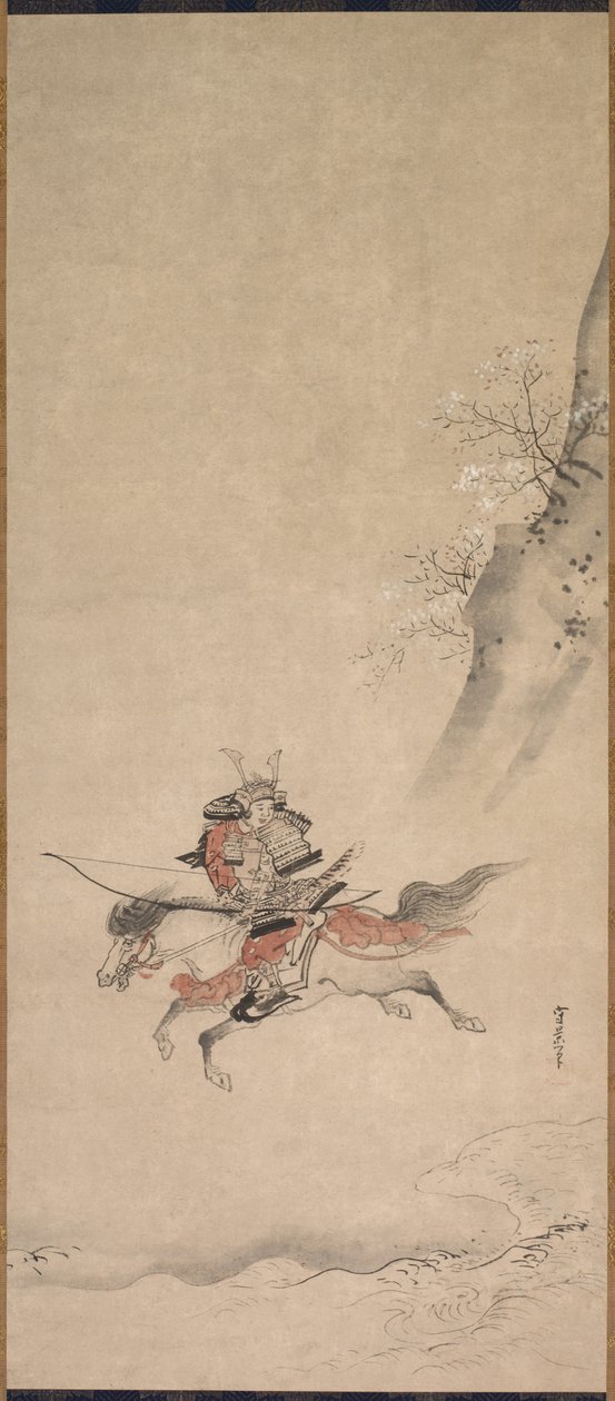 En samurai til hest, 1600-tallet. af Kusumi Morikage
