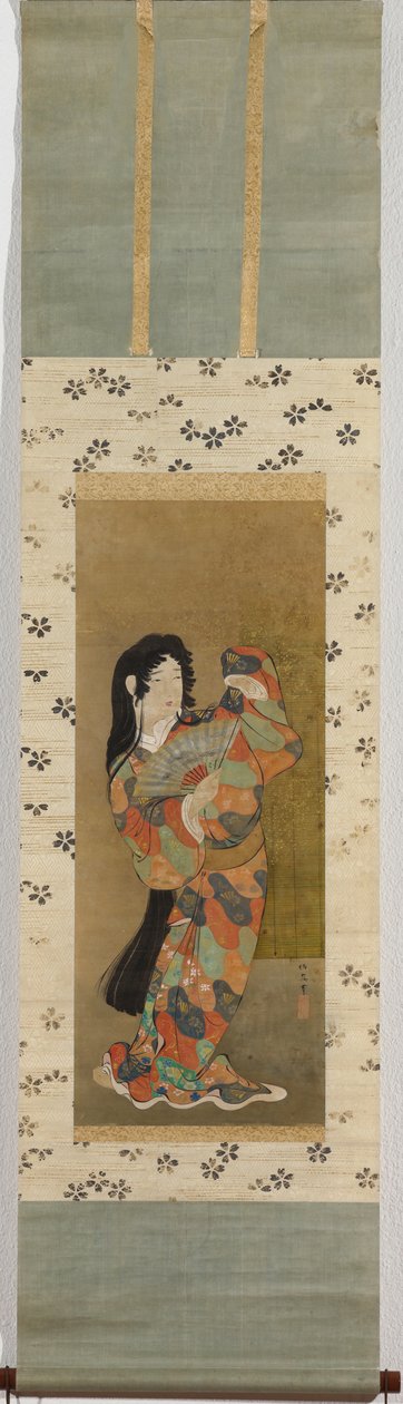 Ung danser med vifte af Kuwagata Keisai