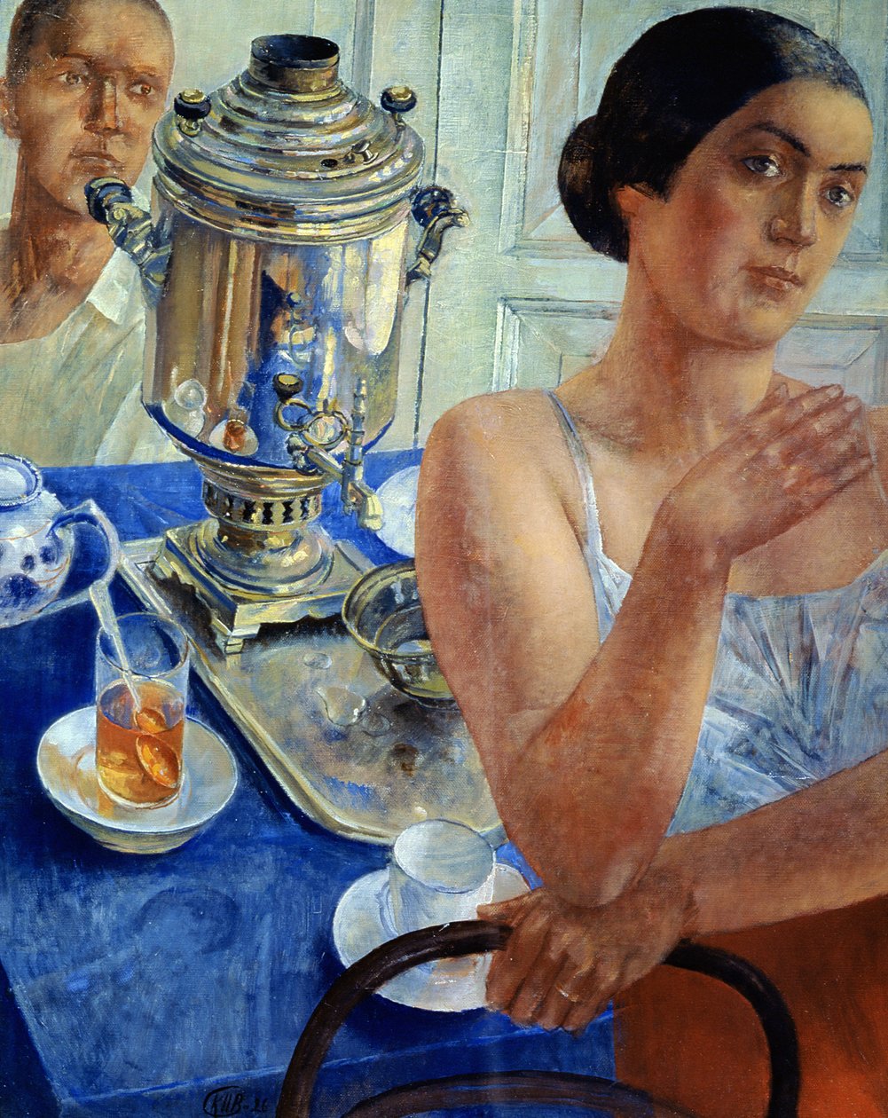 I samovaren, 1926 af Kuzma Sergeevich Petrov Vodkin