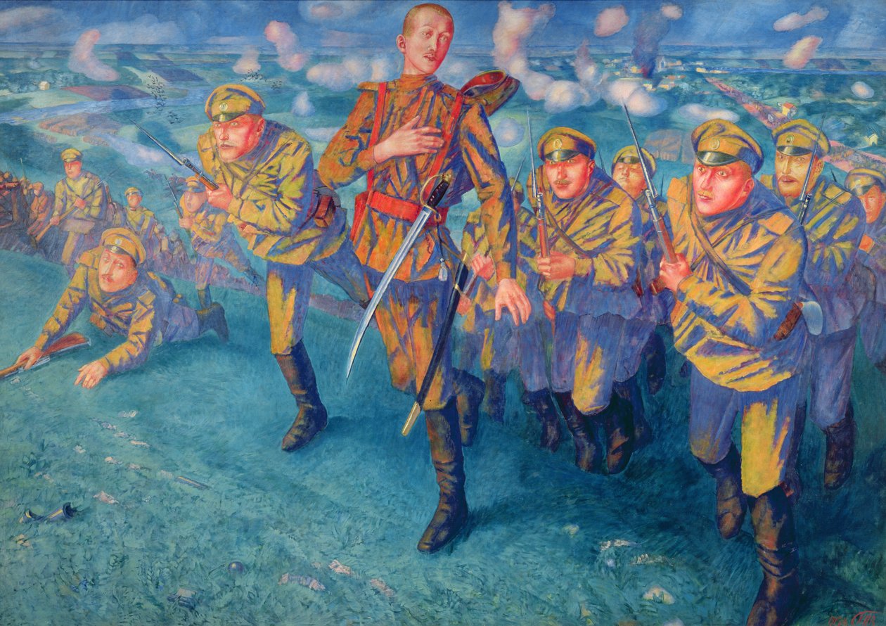 I skudlinjen, 1916 af Kuzma Sergeevich Petrov Vodkin