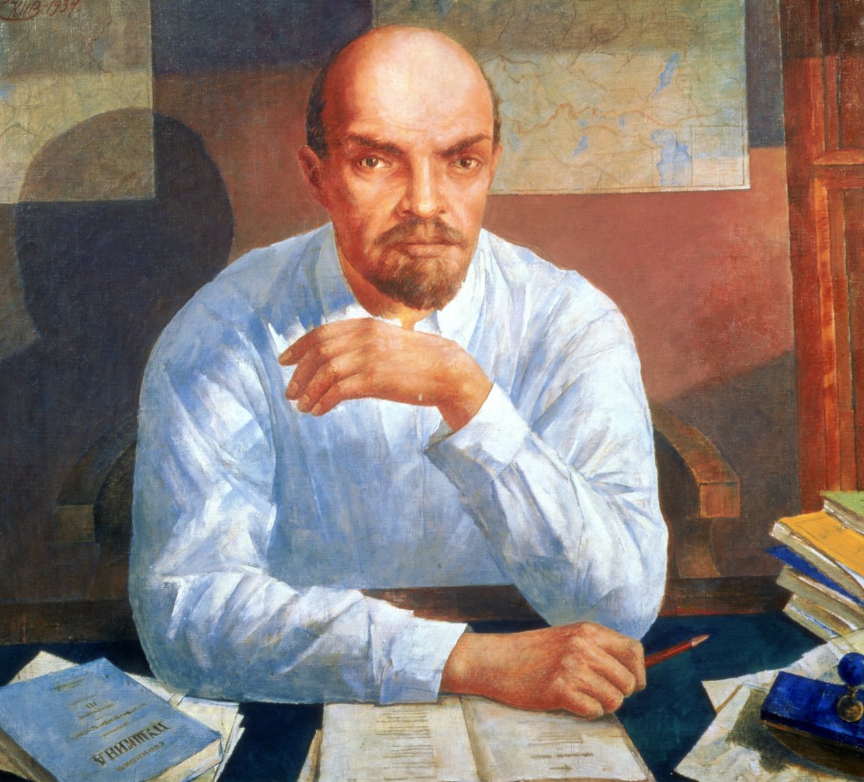 Portræt af Vladimir Iljitsj Lenin (1870-1924), 1934 af Kuzma Sergeevich Petrov Vodkin