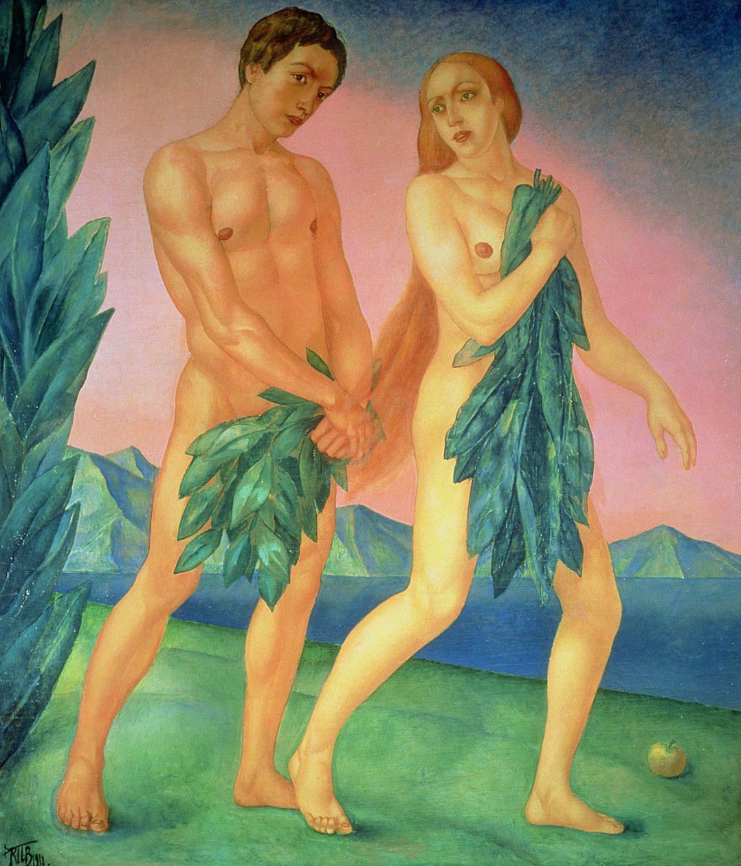 Uddrivelsen fra Paradiset, 1911 af Kuzma Sergeevich Petrov Vodkin
