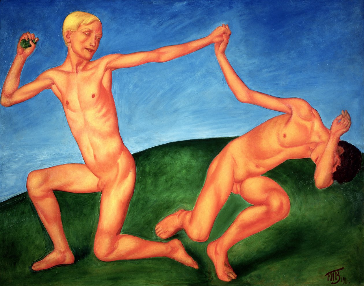 The Playing Boys, 1911 af Kuzma Sergeevich Petrov Vodkin