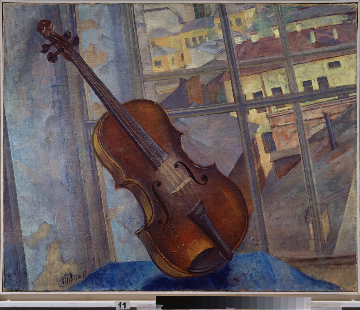 Violin. Maleri af Kuzma Sergeyevich Petrov Vodkin (Petrov-Vodkin) (Kouzma Petrov Vodkin) (Petrov-Vodkin) (1878-1939), olie på lærred af Kuzma Sergeevich Petrov Vodkin