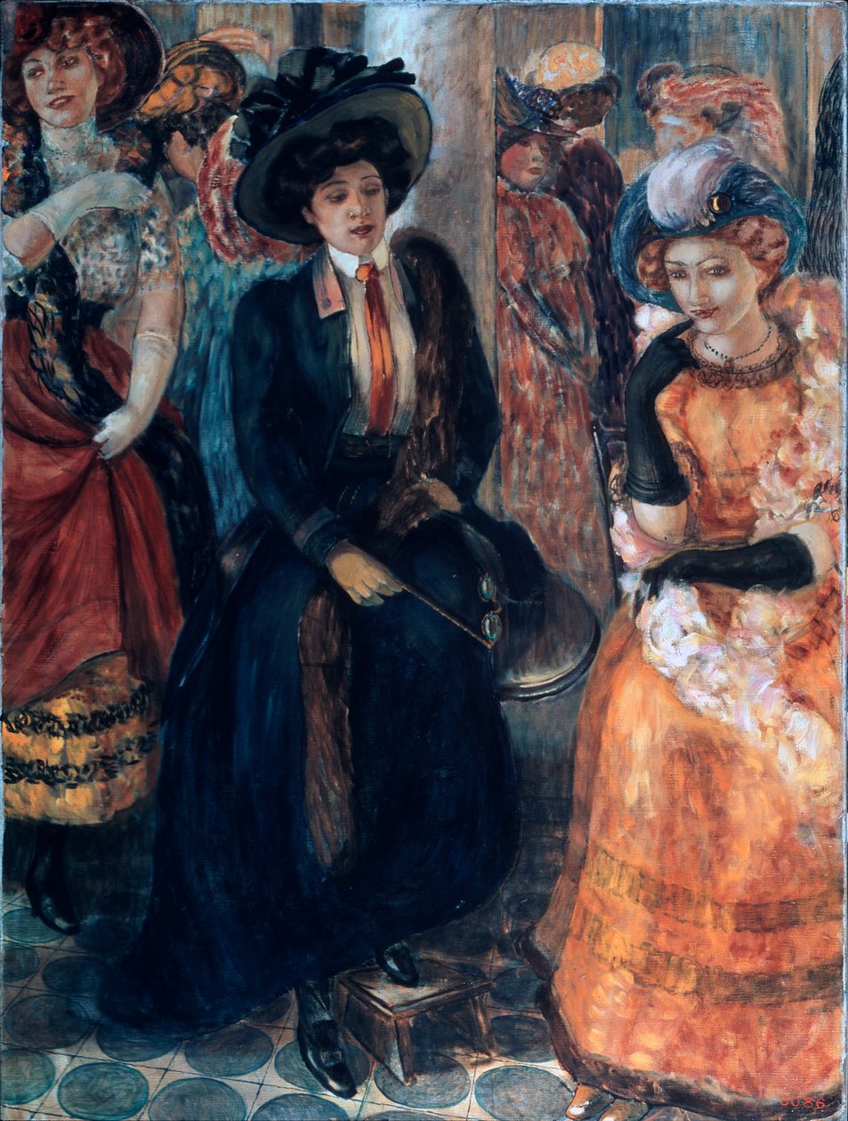 I en kaffebar. Maleri af Kuzma Sergeevich Petrov Vodkin (Petrov-Vodkin) (Kouzma Petrov Vodkin) (Petrov-Vodkin) (1878-1939), olie på lærred af Kuzma Sergeevich Petrov Vodkin