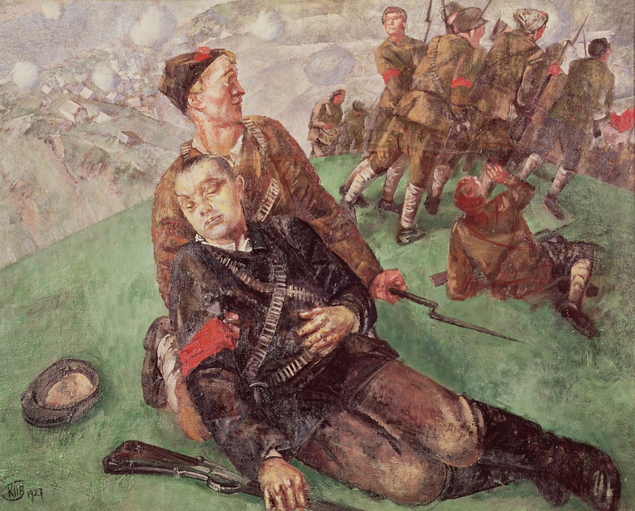 En folkekommissærs død, 1927 af Kuzma Sergeevich Petrov Vodkin