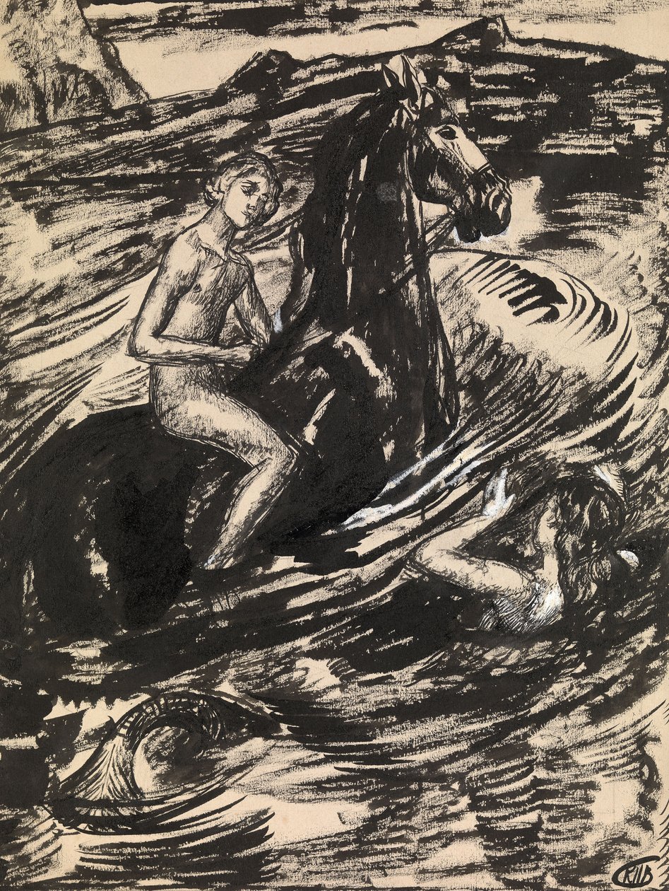 Illustration til The Princess of the Tide af Mikhail Lermontov af Kuzma Sergeevich Petrov Vodkin