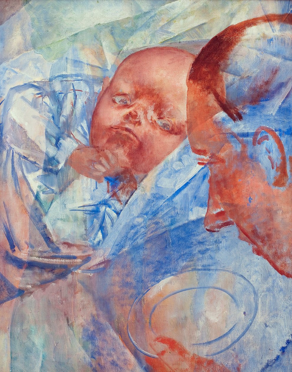 Mor og barn - Petrov-Vodkin (Petrov Vodkin), Kuzma Sergeyevich (1878-1939) - 1922 - Olie på lærred - 64,2x50,3 - Privat samling af Kuzma Sergeevich Petrov Vodkin