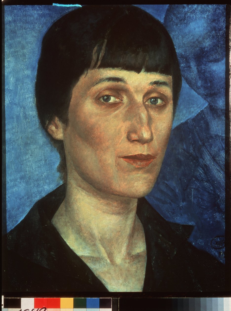 Portræt af digterinden Anna Akhmatova (Achmatova) (1889-1966). Peinture de Kuzma Sergeyevich Petrov Vodkin (Petrov-Vodkin) (Kouzma Petrov Vodkine) (Petrov-Vodkine) (1878-1939), huile sur toile af Kuzma Sergeevich Petrov Vodkin