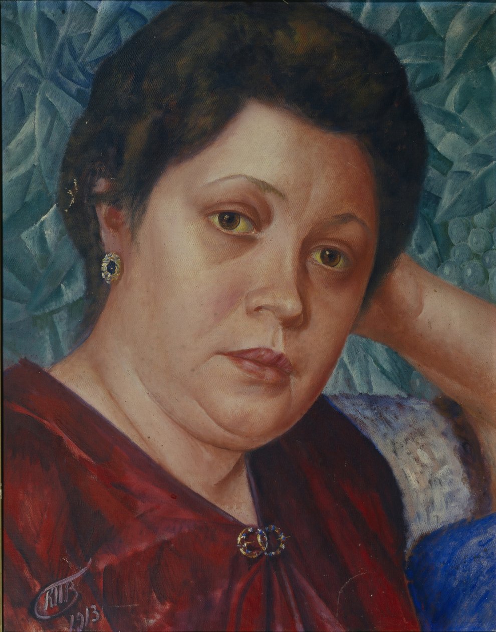 Portræt af operasangerinden Vera Petrova-Zvantseva af Kuzma Sergeevich Petrov Vodkin