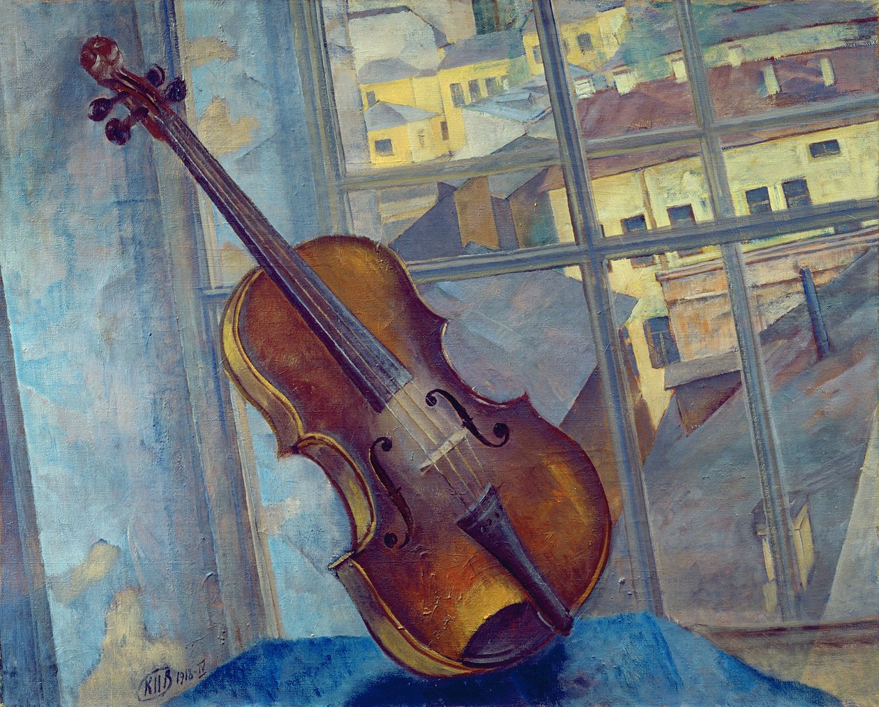 Violin, 1918 af Kuzma Sergeevich Petrov Vodkin