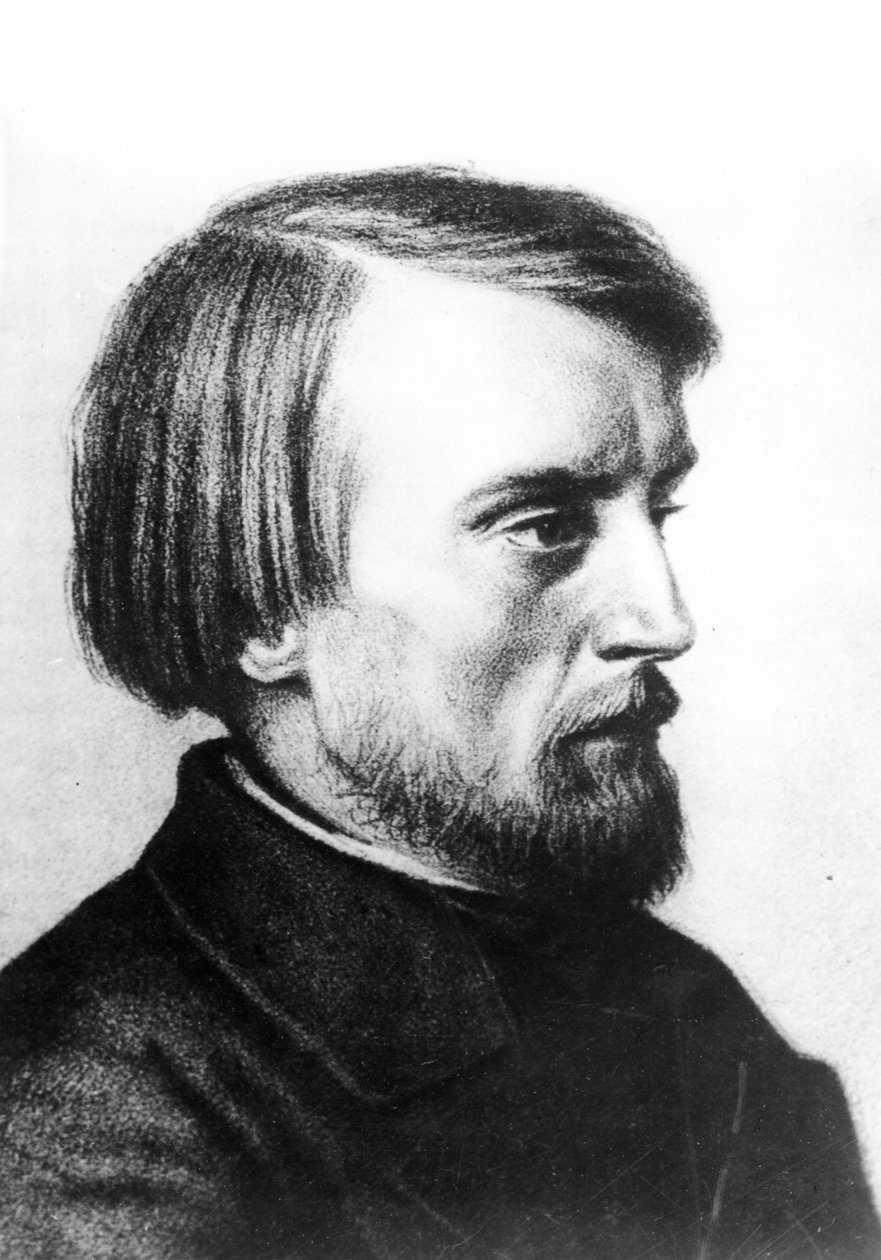 Portræt af Vissarion Grigorievich Belinsky (1811-48) 1843 af Kyrill Antonovitch Gorbunov