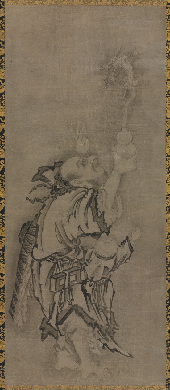 Hotei med Daoist Immortals: Immortal with Gourd and Dragon, c. 1575-1600. af Kyūseki Tomonobu