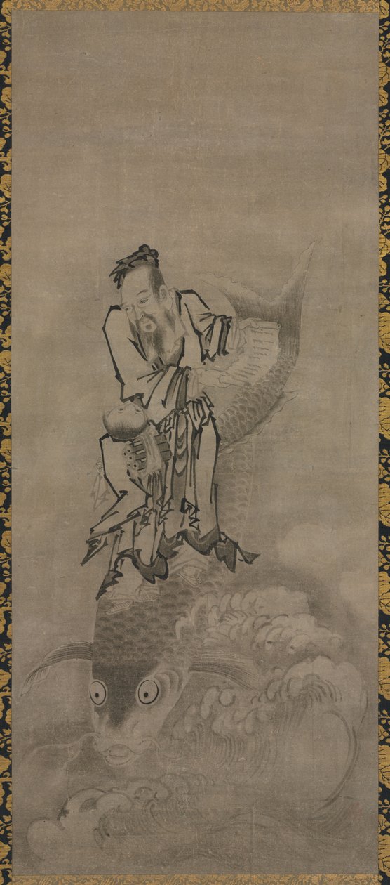 Hotei med Daoist Immortals, slutningen af 1600-tallet-begyndelsen af 1700-tallet. af Kyūseki Tomonobu