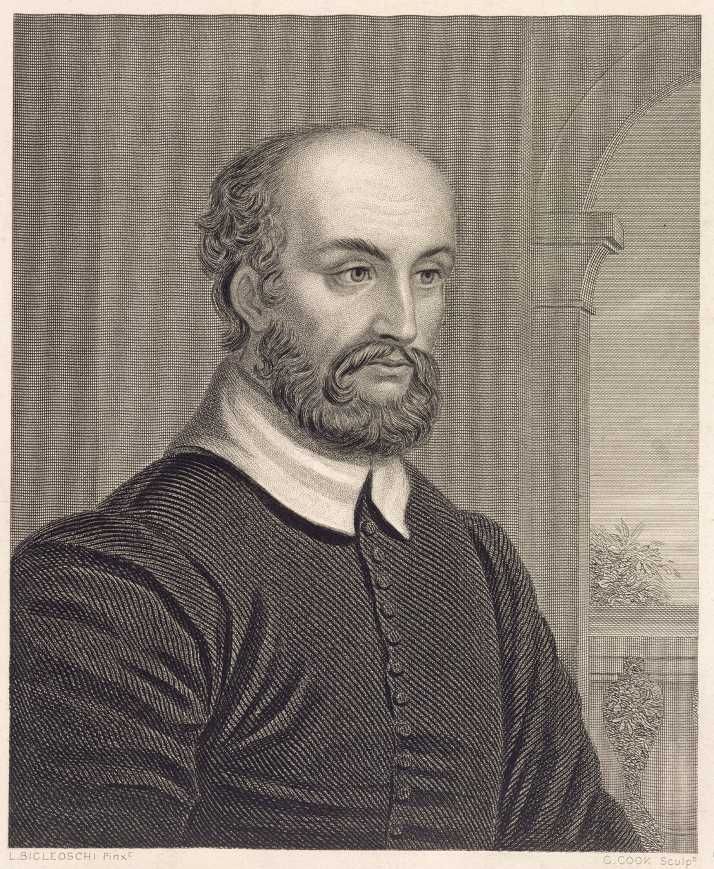 Andrea Palladio (1508-80), graveret af G. Cook af L. Bigleoschi