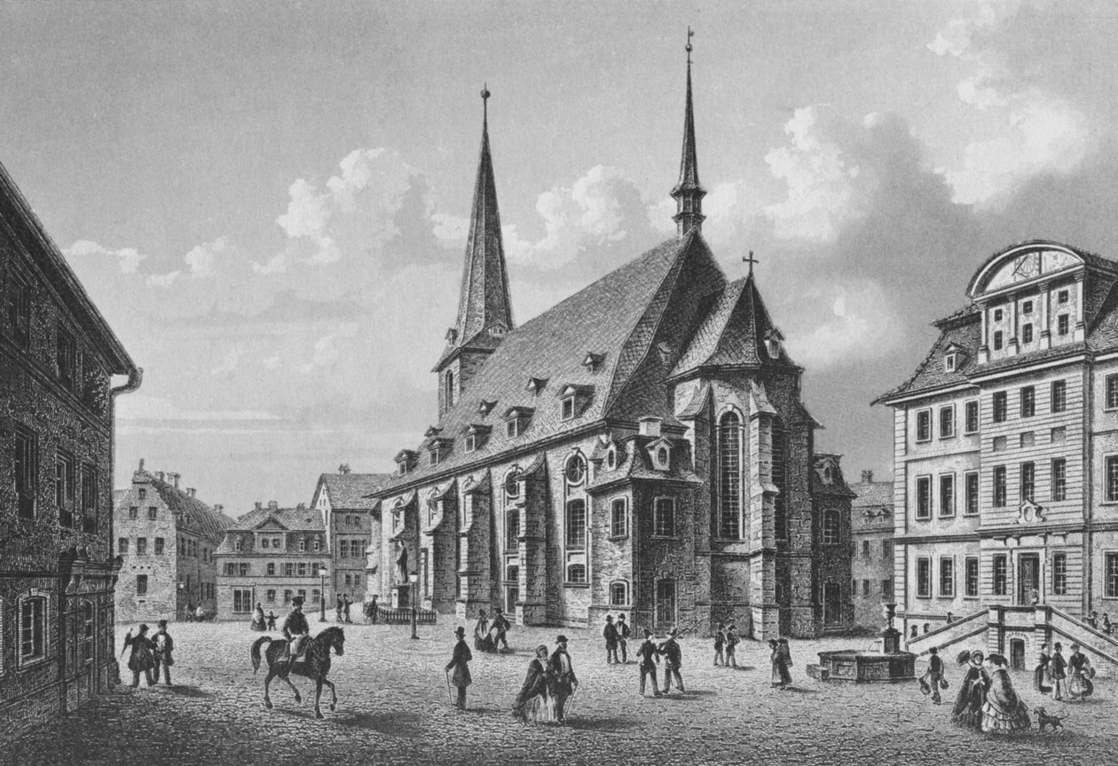 Herderplatz fra sydøst, stålgravering af L. Oeder