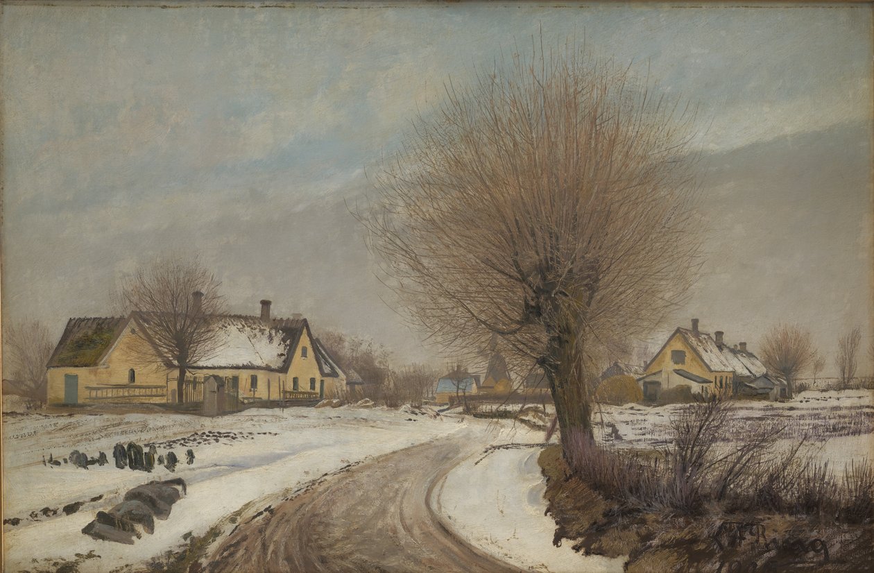 En Sjællandsby. Vinter af Laurits Andersen Ring