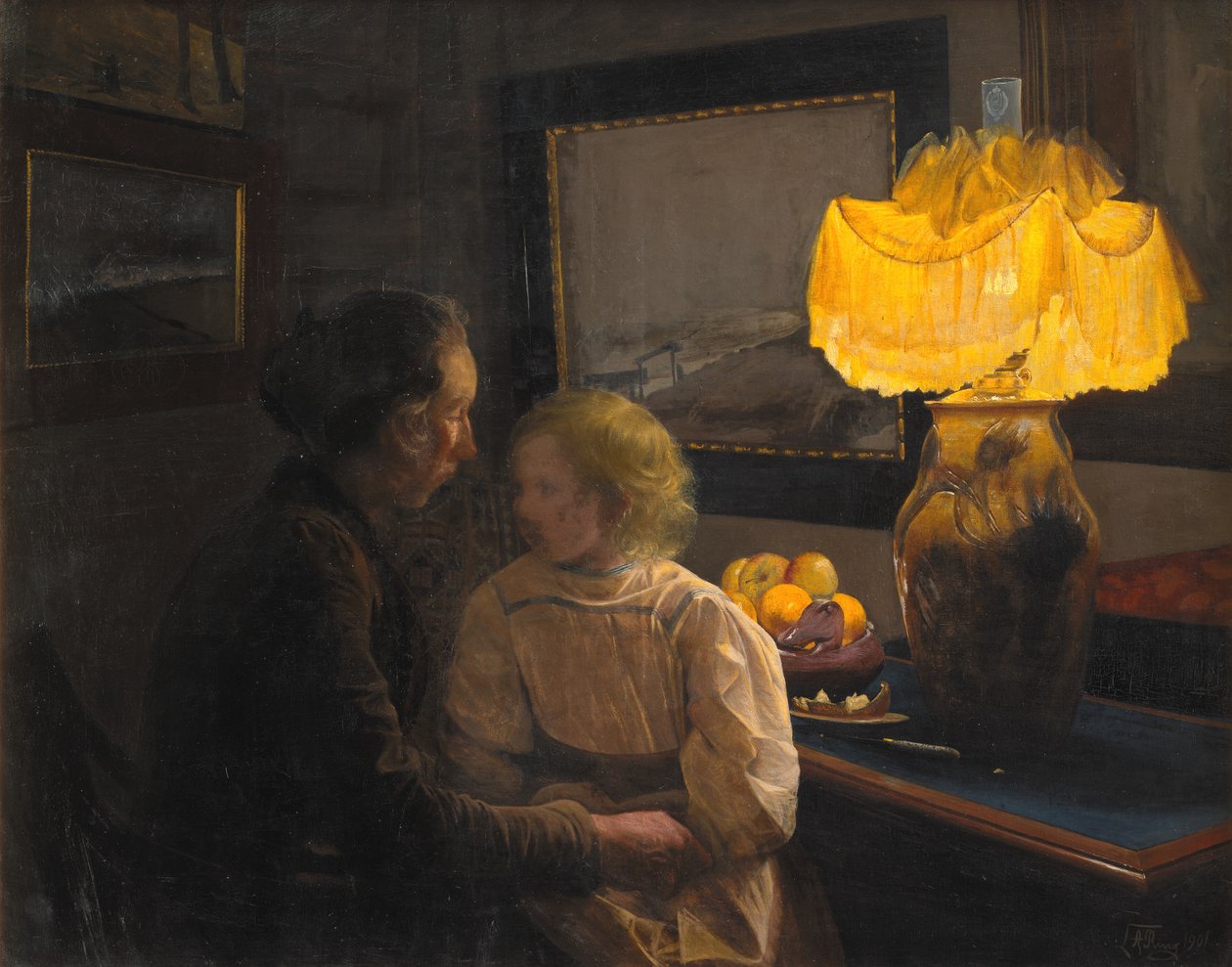 Kunstnerens kone og datter af Laurits Andersen Ring