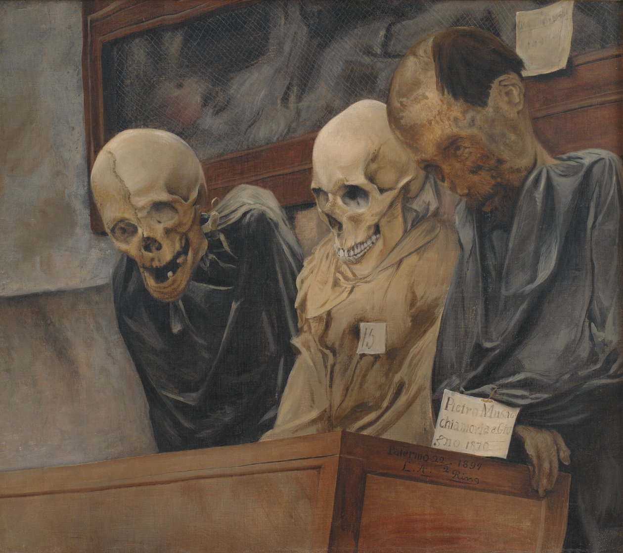 Tre kranier fra Capuchin-klosteret i Palermo af Laurits Andersen Ring