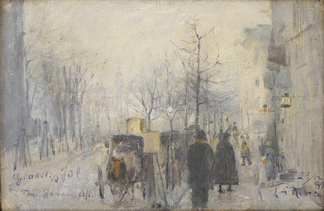 Udsigt fra vinduet i Café Osborne op ad Frederiksberg Allé af Laurits Andersen Ring