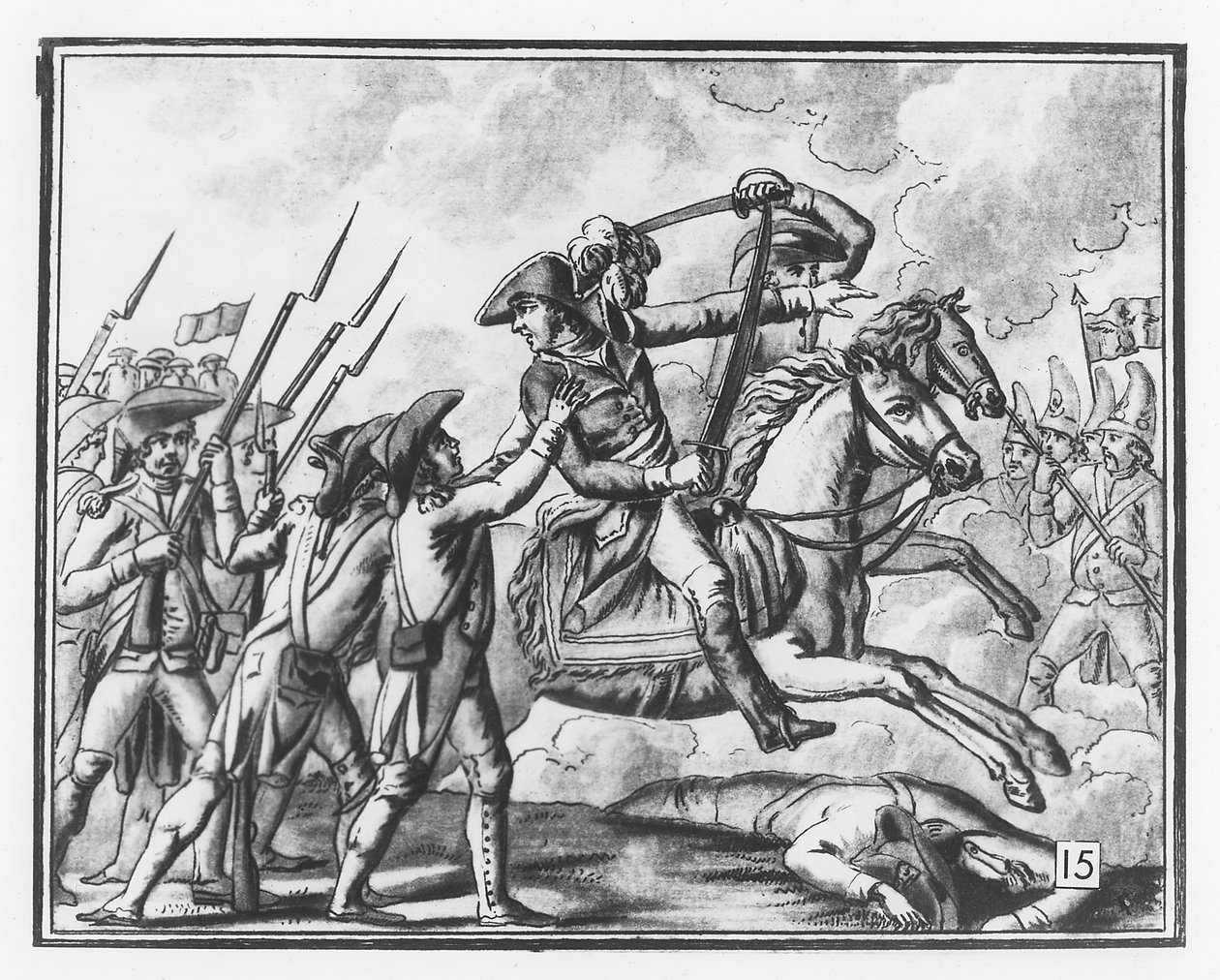 General Jouberts død i slaget ved Novi, 1799 af L.F. Labrousse