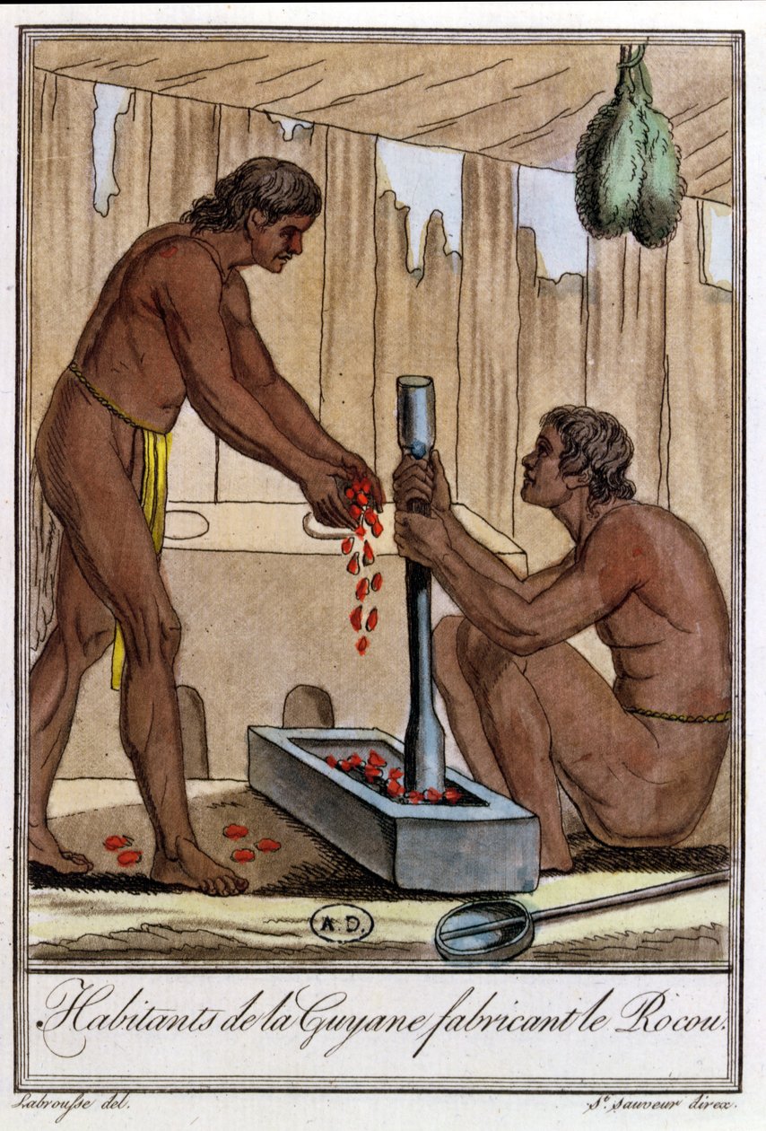 Indbyggere i Fransk Guyana forbereder Annatto, fra 