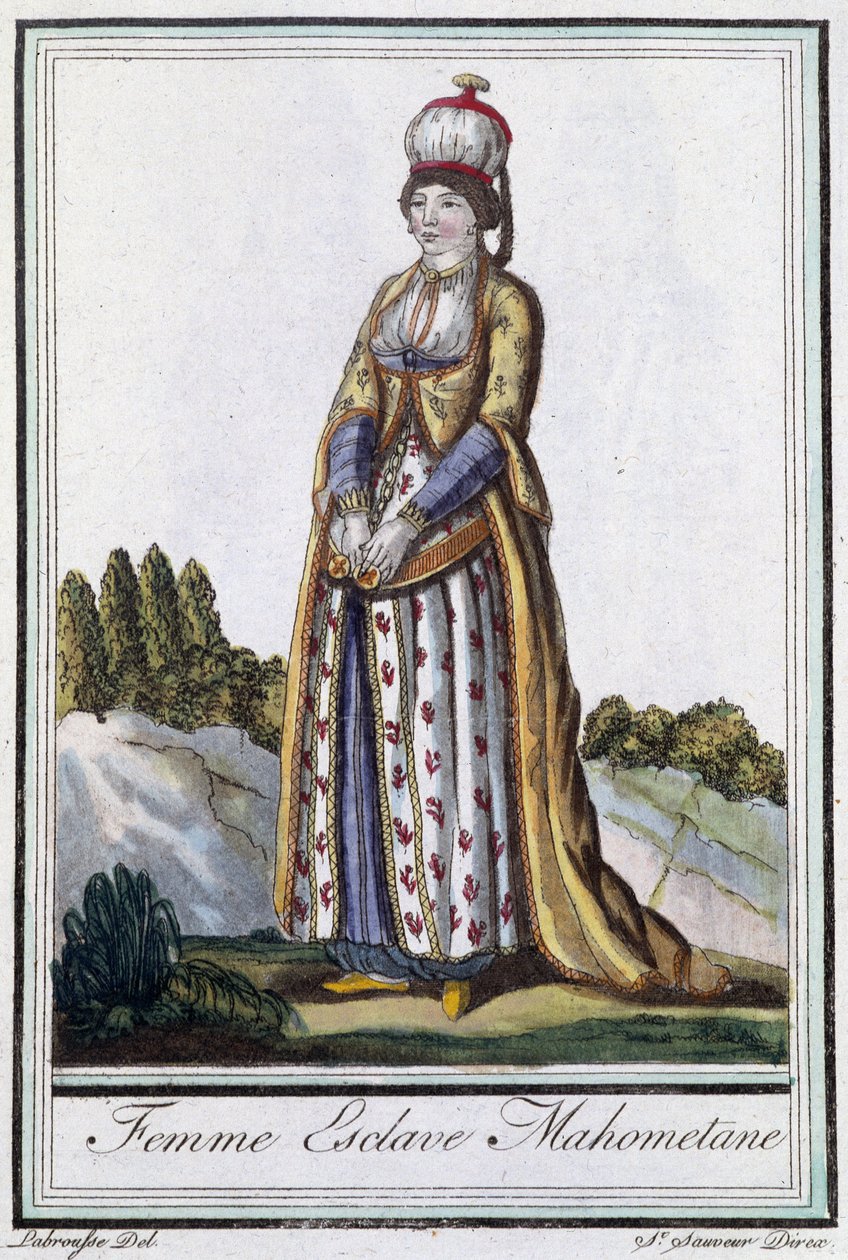 Muhammedansk slavekvinde - i "" Encyclopédie des voyages"" af J. Grasset St Sauveur, red. Deroy, Paris af L.F. Labrousse