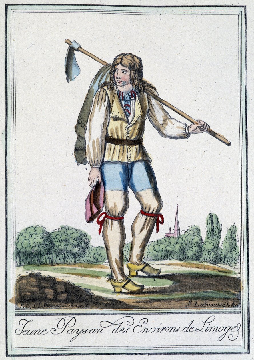 Ung bonde fra Limoges omgivelser - i "" Encyclopédie des voyages"" af J. Grasset St. Sauveur, Deron, Paris af L.F. Labrousse