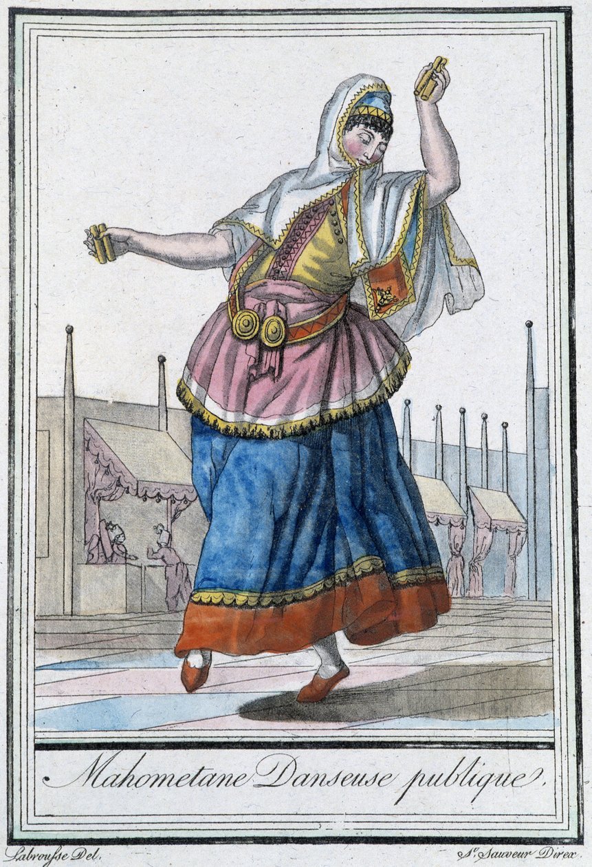 Muhammedansk offentlig danser - i "" Encyclopédie des voyages"" af J. Grasset St Sauveur, red. Deroy, Paris af L.F. Labrousse
