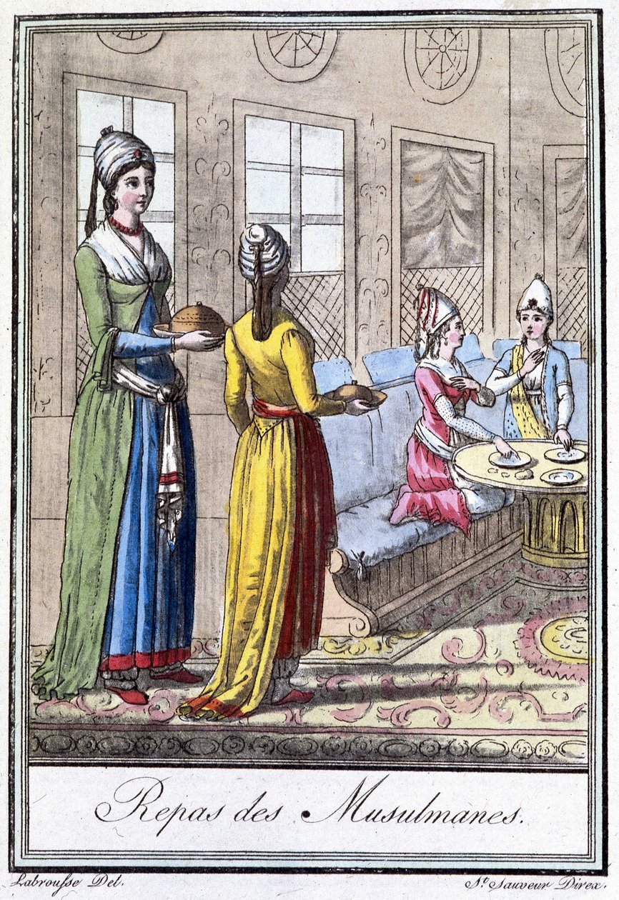 Muslimsk måltid - i "" Encyclopedia of Travel"" af J. Grasset St. Sauveur, red. Deroy, Paris af L.F. Labrousse