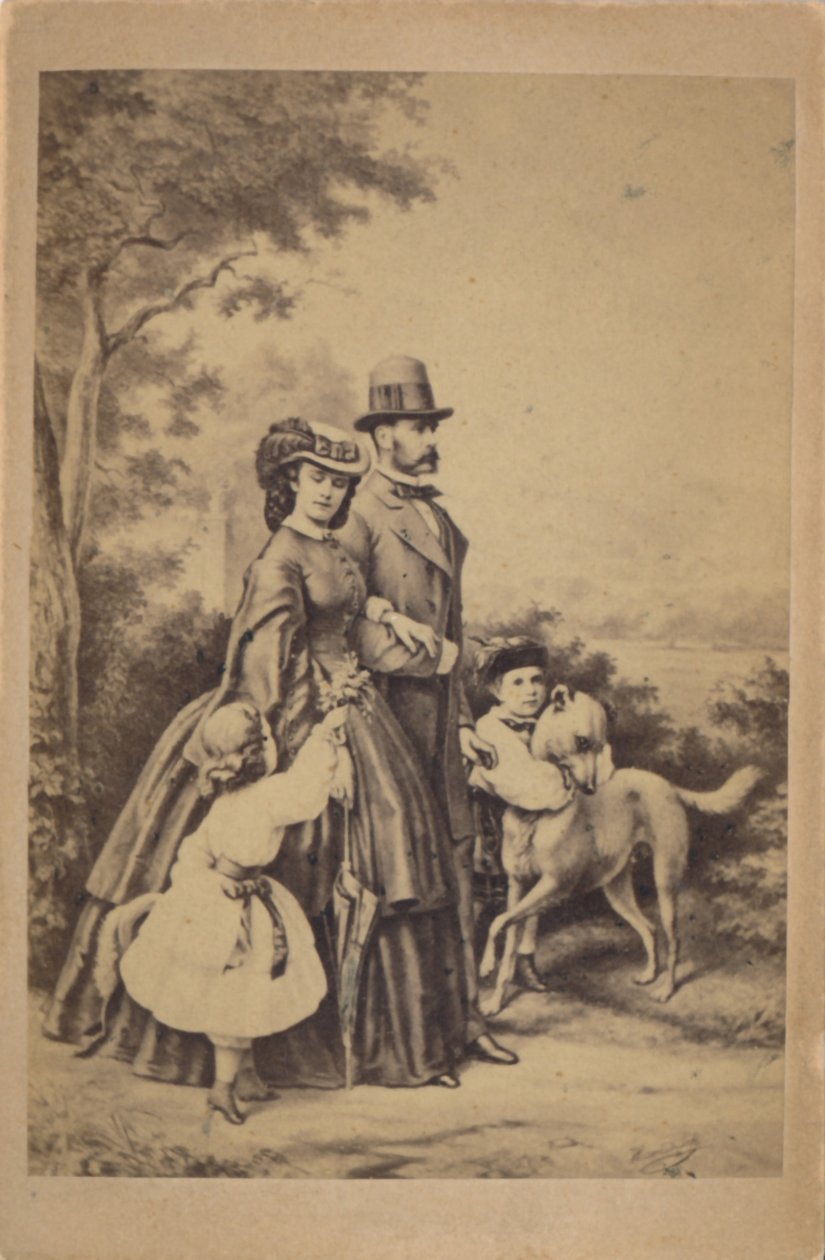 Franz Joseph I og Elisabeth af Østrig og deres kejserlige familie (illustration) af L. T. Neumann