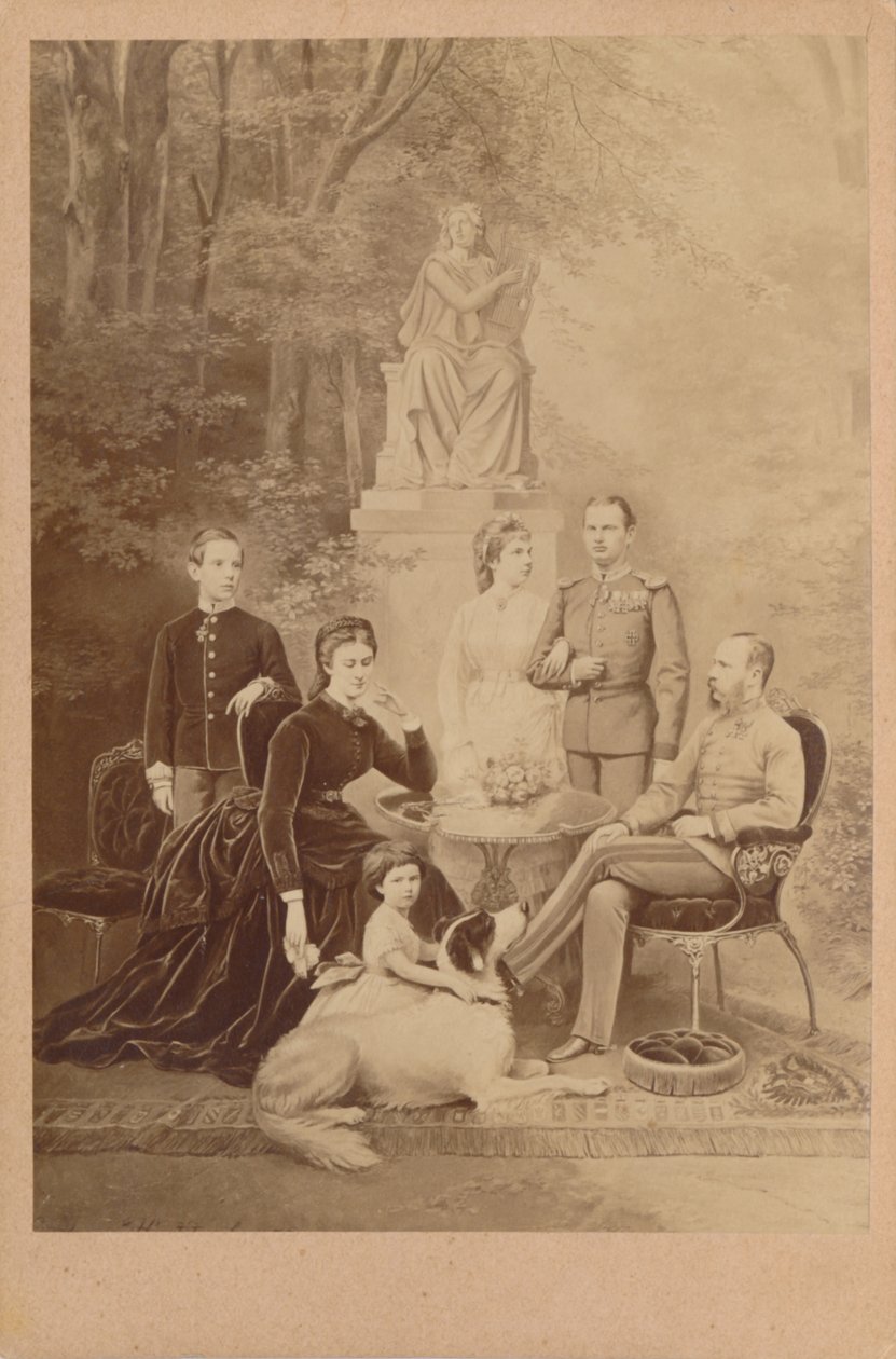 Franz Joseph I og Elisabeth af Østrig og deres kejserlige familie (illustration) af L. T. Neumann