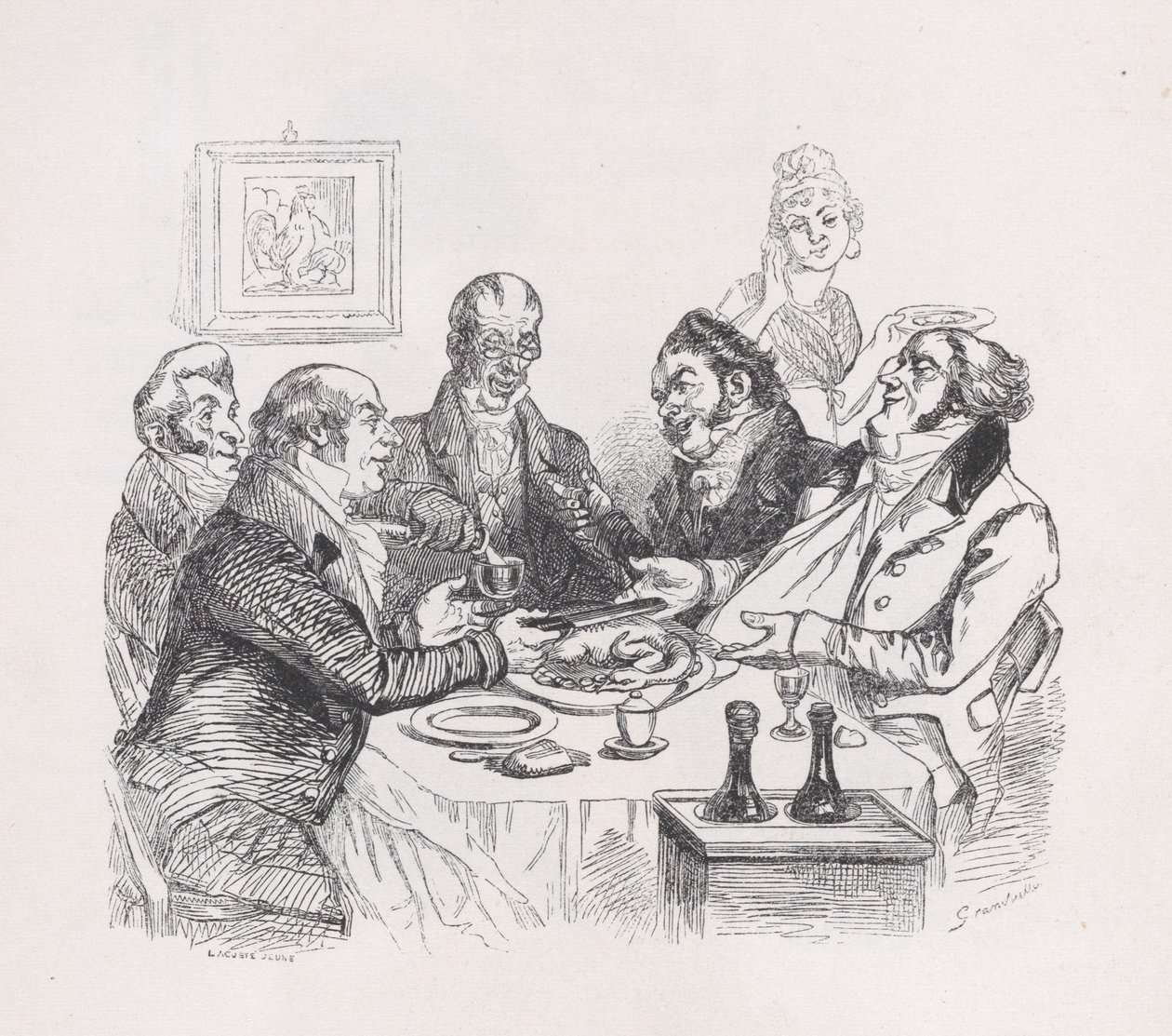 Lovsang af kylling fra The Complete Works of Béranger, 1836. af Lacoste