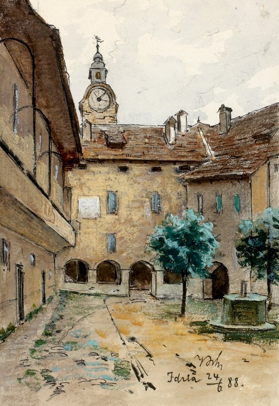 Idrija-slotsgård af Ladislav Benesch