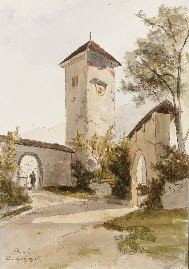 Polhov Gradec-tårn i slotsmurene af Ladislav Benesch