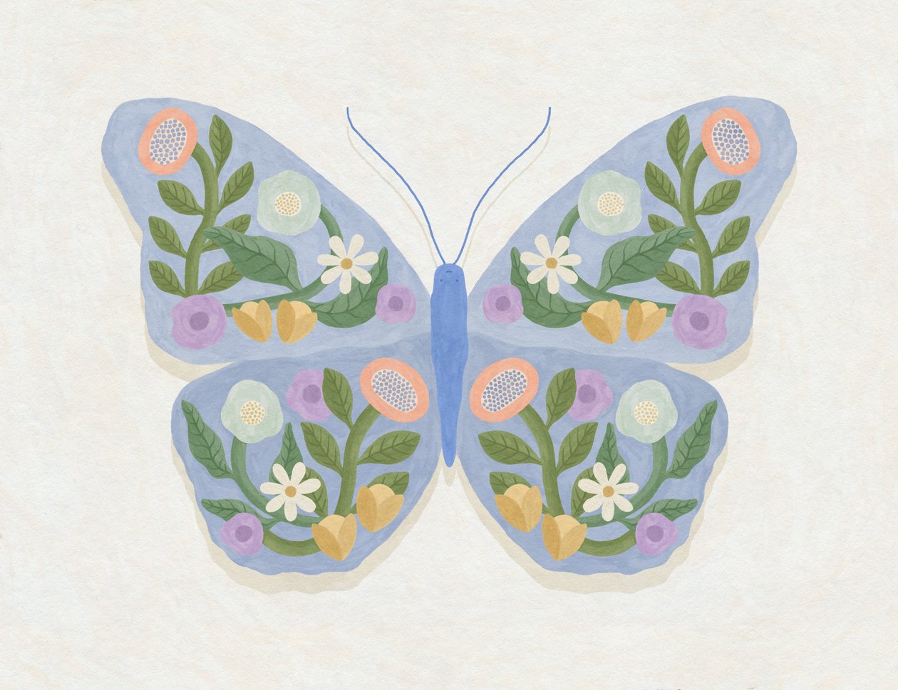 Sommerfugl med forårsblomster, 2023 (digital) af Lady Ann de Borja