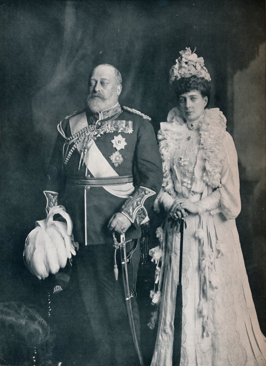 Kong Edward VII med dronning Alexandra, c1908 1911 af Lafayette